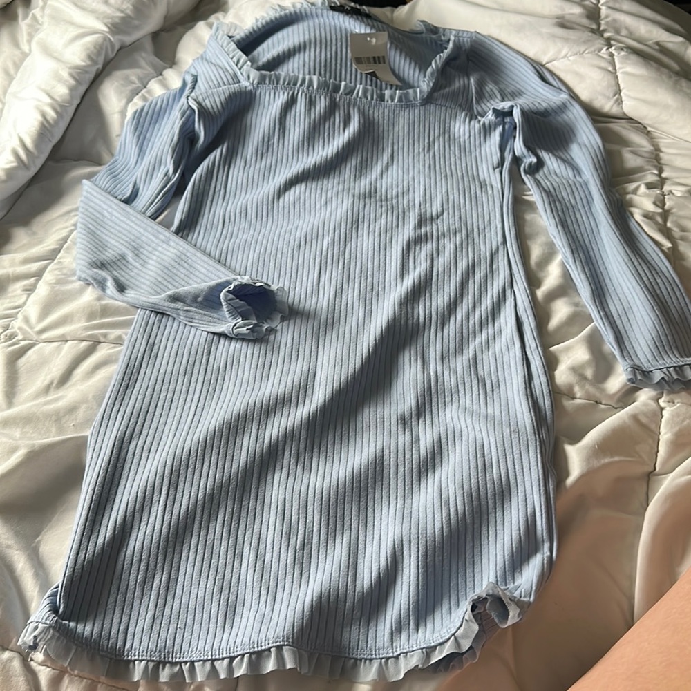 Ribbed baby blue body con Forever 21 dress, never worn